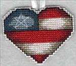 American Christmas Spirit - Heart Ornament